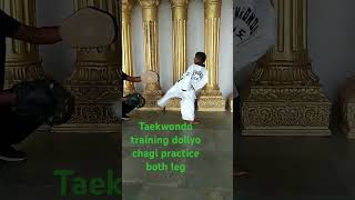 Taekwondo training dollyo chagi practice both leg martialartshorts [upl. by Elatsyrc]