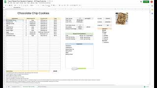 BakeryRecipe Cost Calculator [upl. by Loeb]