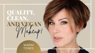 Full Face of WarmToned Makeup  Quality Clean amp Vegan Dominique Sachse [upl. by Nikolas]