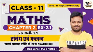 class 11 math Exercise 21 in Hindi  chapter 2 Relations amp functions sambandh Evam falan class 11 [upl. by Weitman]