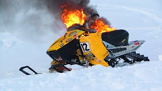 Brutal Snowmobile Fails [upl. by Semmes]