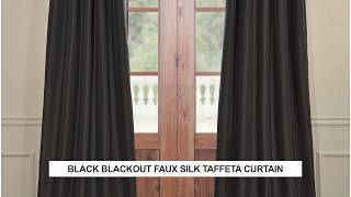 Black Blackout Faux Silk Taffeta Curtain [upl. by Hoem]