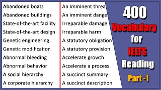 400 Advanced Reading Vocabulary for IELTS  Episode 1 [upl. by Nymassej250]