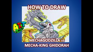 How to Draw MECHAGODZILLA VS MECHAKING GHIDORAH [upl. by Elsa141]