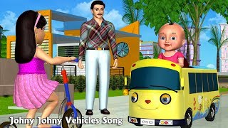 Johny Johny Yes Papa Nursery Rhyme  Part 6  3D Vehicles Rhymes amp Songs for Children [upl. by Bilac]