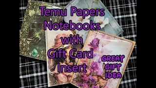 Beautiful Temu Papers Note Books for Christmas or Journals with Gift Card Insert [upl. by Kciredorb]