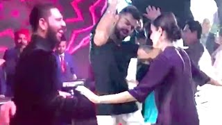 CUTE Video Virat Kohli Anushka Sharma Dancing At Yuvraj  Hazel Wedding [upl. by Israel]