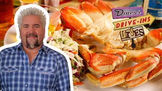 Guy Fieri Eats Dungeness Crab and Cajun Crawfish PIE  Diners DriveIns and Dives  Food Network [upl. by Atilrep405]