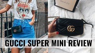 GUCCI MARMONT SUPER MINI REVIEW  WHAT FITS amp 6 WAYS TO WEAR IT  CIARA O DOHERTY [upl. by Jillana]