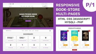 Complete Responsive Book Store Website Design With Admin Dashboard  HTML CSS JavaScript PHP MySQL [upl. by Lindley637]