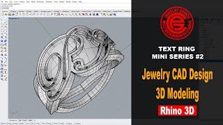 Text Ring Mini Series 2 Jewelry CAD Design Tutorial in Rhino 3D [upl. by Gittel601]