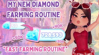 FAST DIAMOND FARMING ROUTINE 💎🏰 HOW TO GET 100K DIAMONDS Royale High Roblox [upl. by Nylirrej]