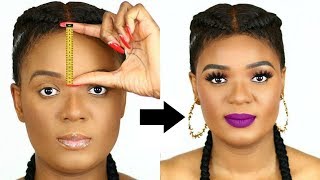 HOW TO HIDE A BIG FOREHEAD  EASY CONTOUR amp HIGHLIGHT TUTORIAL  OMABELLETV [upl. by Hurlow]