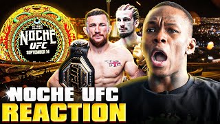 Israel Adesanya Reacts To The UFC Noche Event amp INSANE Sphere Production [upl. by Anelrahc]