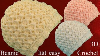 Gorro a Crochet en punto de Diamantes 3D tejidos tallermanualperu [upl. by Magdalena]