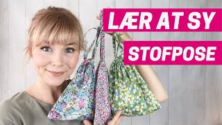 👜Lær At Sy Stofpose Med Snoreluk  Libertystof  Trin For Trin  Videotutorial [upl. by Inerney]