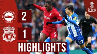 HIGHLIGHTS Brighton 21 Liverpool  Late Mitoma goal knocks Reds out of FA Cup [upl. by Dleifxam307]