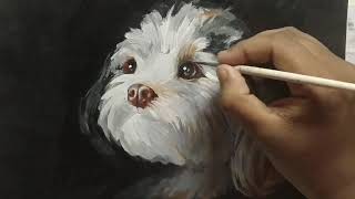 How to draw a quotcute dogquotwith acrylic paint [upl. by Fidela]