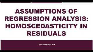 R 5 Assumption of Regression  Homoscedasticity in Residuals [upl. by Dihaz]