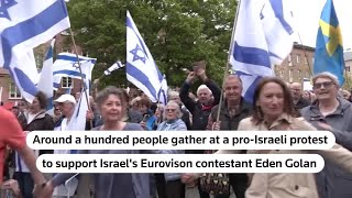 Demonstrators rally behind Israels Eurovision entry  REUTERS [upl. by Reteid]