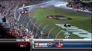 2012 Coke Zero 400 Big Crash to the finish Stewart Wins [upl. by Ahsinehs416]