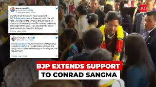 Meghalaya polls 2023 NPP wins 26 seats BJP extends support to Conrad Sangma [upl. by Adnih]