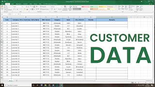 How to Maintain Customers Records in Excel  Customers Data Master Sheet [upl. by Selrahc]