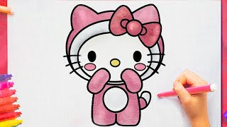 How to draw hello kitty cute easy step by step drawing [upl. by Giulia]