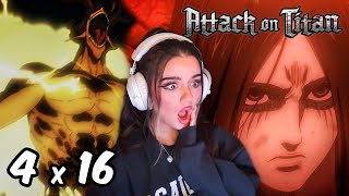 SHIGANSHINA RISES WITH EREN  ATTACK ON TITAN  Reaction 4x16 [upl. by Dion137]