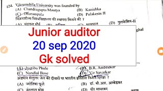 hp junior auditor question paper 2020 gk solved [upl. by Ijan513]