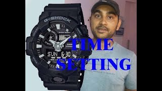 how to adjust time or Time setting G shock hindi version [upl. by Genisia]