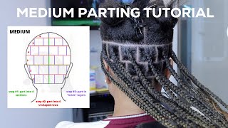 Medium Box Braid Parting Tutorial ROWBYROW  BeginnerFriendly [upl. by Rosalia492]