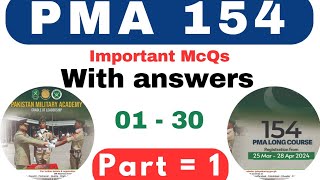 PMA Long course 154 important academic McQs with answers  PMA past repeated McQs  part no  1 [upl. by Hazem437]