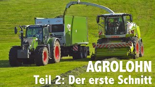 Lohnunternehmen Agrolohn Der erste Schnitt – Mähen Häckseln Ladewagen [upl. by Reivilo125]