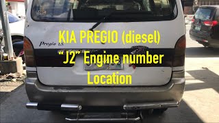 KIA PREGIO J2 engine DIESEL ENGINE NUMBER LOCATION [upl. by Chew]