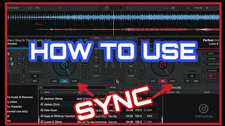 How to use SYNC BUTTON on Virtual DJ 2022  virtual DJ 2021 tutorials [upl. by Nosrettap]