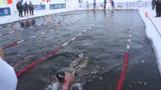 2150m ice swim in arctic [upl. by Enaej]