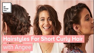 3 Easy Hairstyles for Short Curly Hair  With and Without Heat [upl. by Nasaj863]