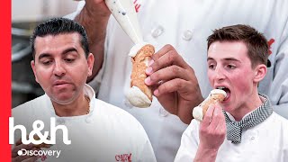 Estudiante de cocina desafía a Buddy a una competencia de cannolis  Cake Boss  Discovery HampH [upl. by Hullda]