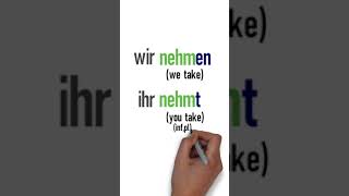 German Verb Conjugation nehmen Present Tense🫳🏼 🎯  Learn German Fast StrongVerbs GermanGrammar [upl. by Aneekas]