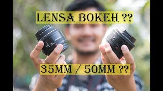 Lensa Bokeh Yongnuo 35mm atau 50mm Canon 1100D [upl. by Dnamra]