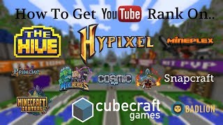 How To Get YouTube Rank On The Worlds Most Popular Minecraft Servers [upl. by Mollie]