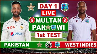 Pakistan vs West Indies 1st Test Live Scores  PAK vs WI 1st Test Day 1 Live Scores amp Commentary [upl. by Ignatia]