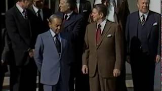 President Reagan during the Working visit of King Hassan II of Morocco on October 22 1982 [upl. by Aymahs]