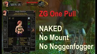 WoW Classic  ZG Solo Mage One Pull  Naked No Mount No Noggenfogger All 11 Packs [upl. by Frear]