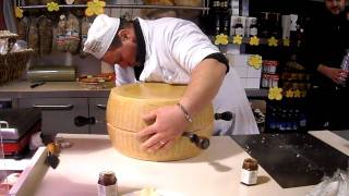 How to crack a Parmigiano Reggiano Wheel [upl. by Mady148]