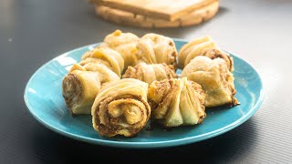 Puff pastry cinnamon rolls recipe  Dessert ideas [upl. by Kinemod]