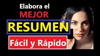 CÓMO ELABORAR EL MEJOR RESUMEN PASO A PASO CON EJEMPLO [upl. by Franci]