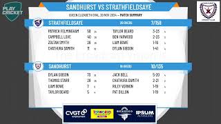 Sandhurst CC T20 v Strathfieldsaye Senior 2020 [upl. by Nnazus]