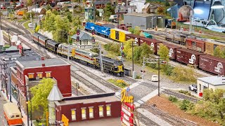 Beautiful Large Model Railroad layout in HO scale [upl. by Alletniuq]